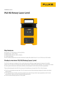 Thumbnail of document Data Sheet - PLS H2 Rotary Laser Level